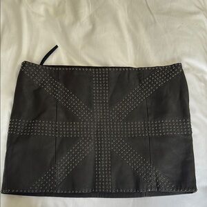 Haute Hippie Studded Leather Mini Skirt